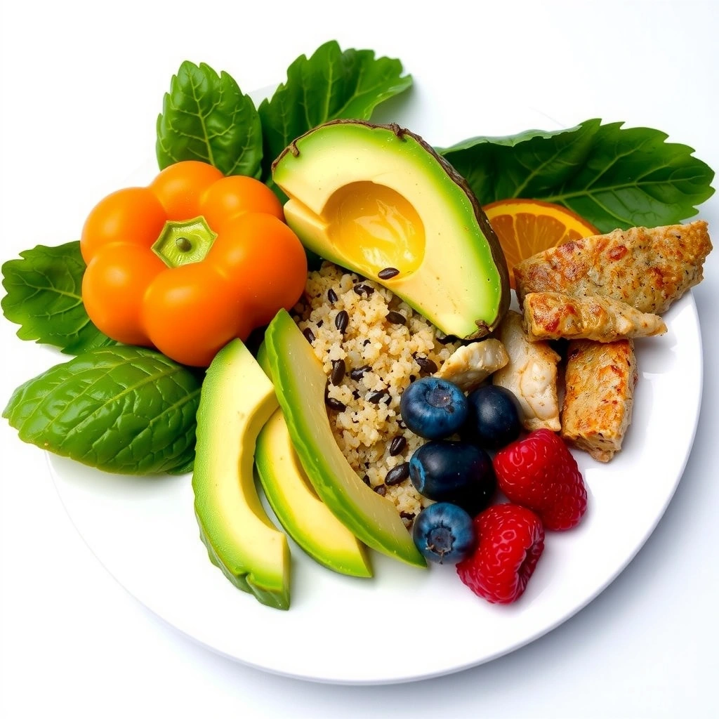 Assiette saine et colorée pour un menu minceur